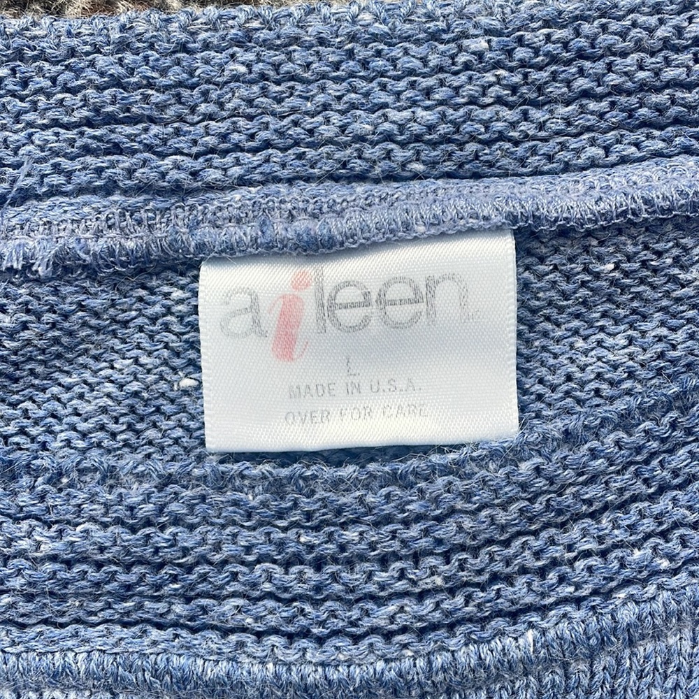 Aileen Vintage Knit Cap Sleeve Sweater Blue Large - Picture 2 of 4